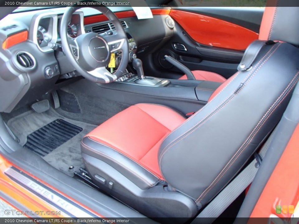Black/Inferno Orange Interior Photo for the 2010 Chevrolet Camaro LT/RS Coupe #84901760