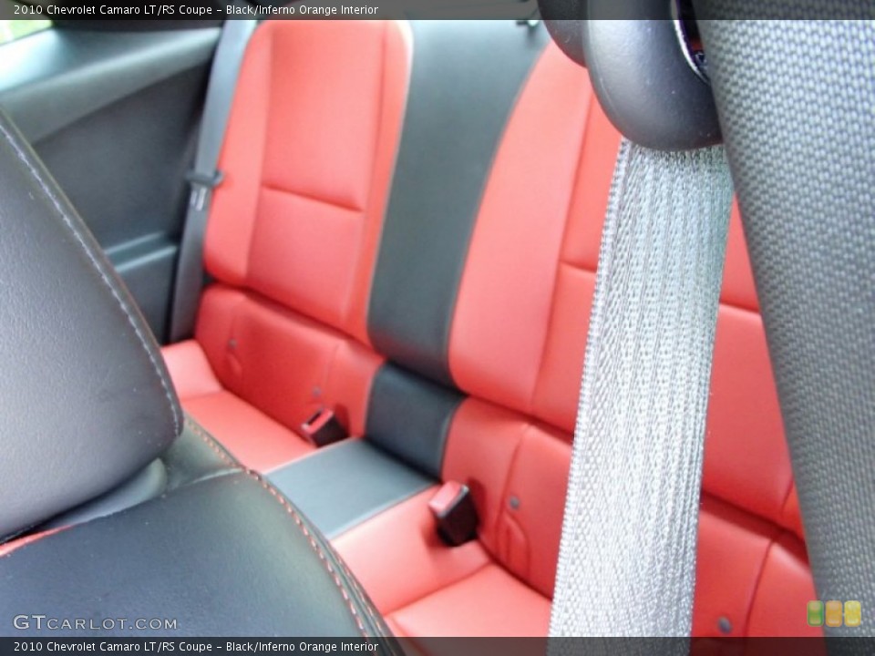 Black/Inferno Orange Interior Rear Seat for the 2010 Chevrolet Camaro LT/RS Coupe #84901799