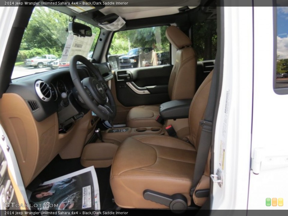 Black/Dark Saddle Interior Front Seat for the 2014 Jeep Wrangler Unlimited Sahara 4x4 #84908795