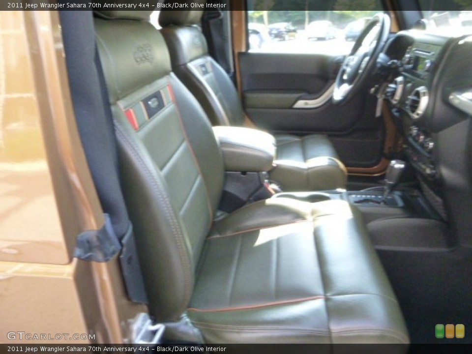 Black/Dark Olive Interior Front Seat for the 2011 Jeep Wrangler Sahara 70th Anniversary 4x4 #84911265