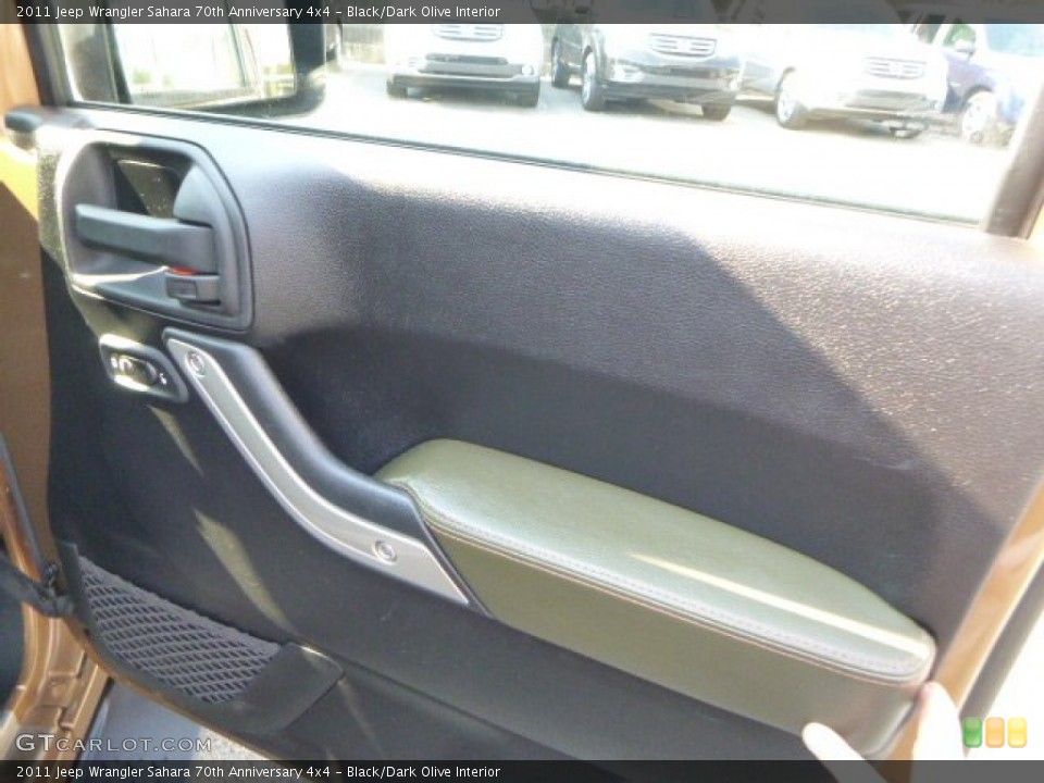 Black/Dark Olive Interior Door Panel for the 2011 Jeep Wrangler Sahara 70th Anniversary 4x4 #84911305