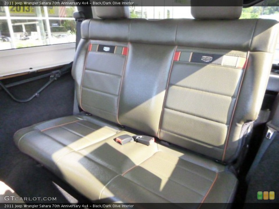 Black/Dark Olive Interior Rear Seat for the 2011 Jeep Wrangler Sahara 70th Anniversary 4x4 #84911368