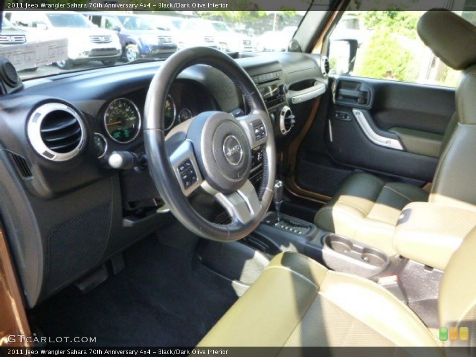 Black/Dark Olive Interior Prime Interior for the 2011 Jeep Wrangler Sahara 70th Anniversary 4x4 #84911436