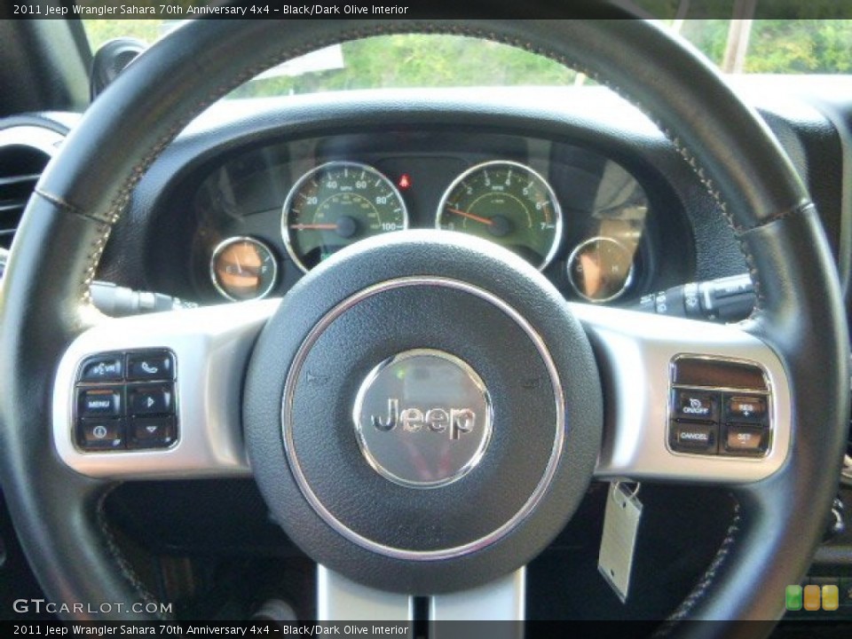 Black/Dark Olive Interior Steering Wheel for the 2011 Jeep Wrangler Sahara 70th Anniversary 4x4 #84911557
