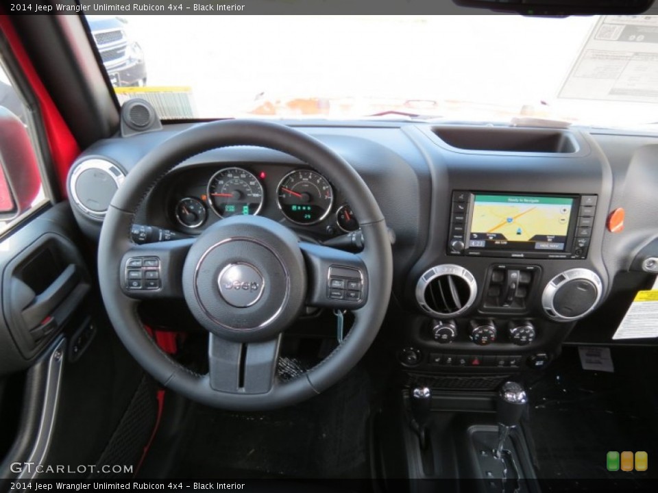 Black Interior Dashboard for the 2014 Jeep Wrangler Unlimited Rubicon 4x4 #84913999