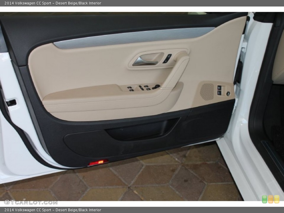 Desert Beige/Black Interior Door Panel for the 2014 Volkswagen CC Sport #84922285