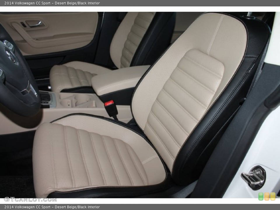 Desert Beige/Black Interior Front Seat for the 2014 Volkswagen CC Sport #84922337