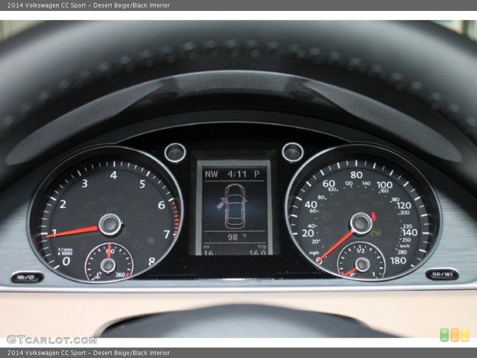Desert Beige/Black Interior Gauges for the 2014 Volkswagen CC Sport #84922573