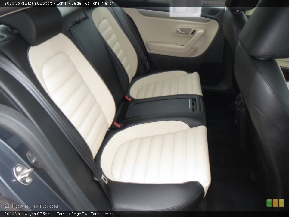 Cornsilk Beige Two Tone Interior Rear Seat for the 2010 Volkswagen CC Sport #84931363