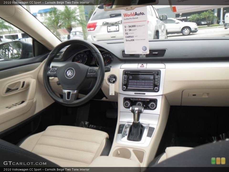 Cornsilk Beige Two Tone Interior Dashboard for the 2010 Volkswagen CC Sport #84931390
