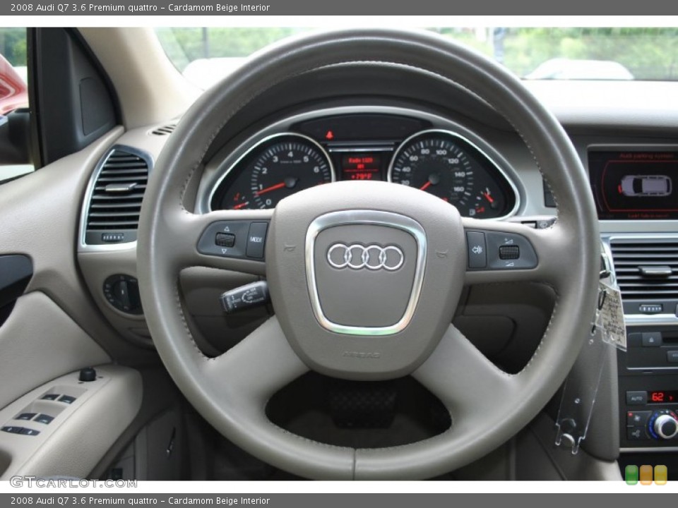 Cardamom Beige Interior Steering Wheel for the 2008 Audi Q7 3.6 Premium quattro #84937477