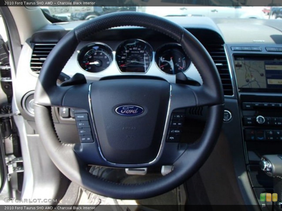 Charcoal Black Interior Steering Wheel for the 2010 Ford Taurus SHO AWD #84940972