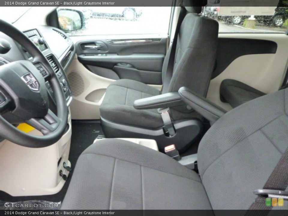 Black/Light Graystone Interior Front Seat for the 2014 Dodge Grand Caravan SE #84945649