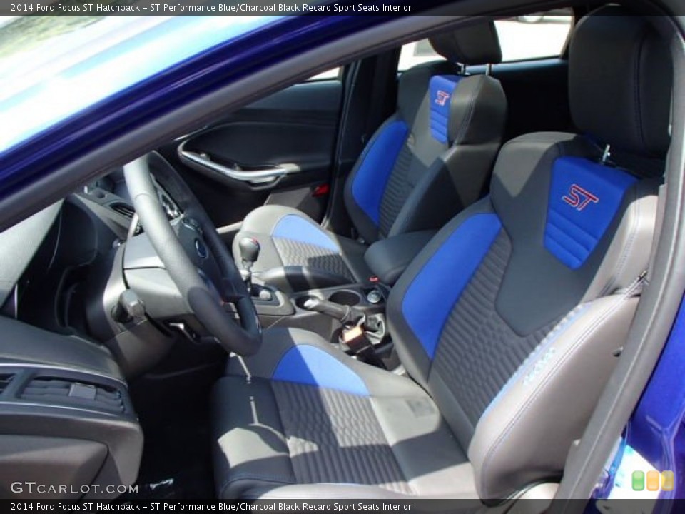 ST Performance Blue/Charcoal Black Recaro Sport Seats 2014 Ford Focus Interiors
