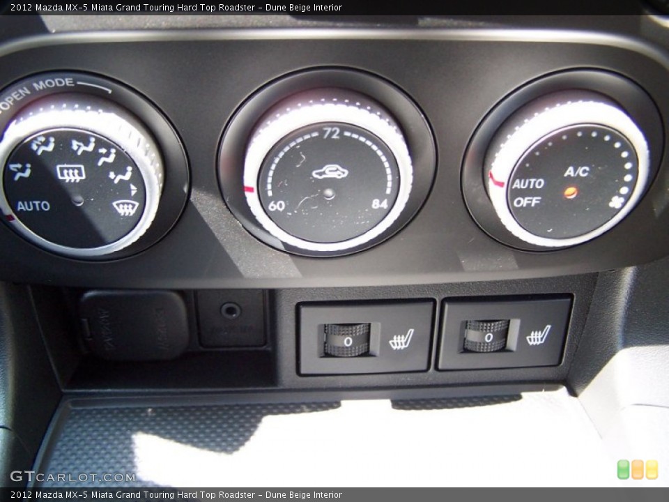 Dune Beige Interior Controls for the 2012 Mazda MX-5 Miata Grand Touring Hard Top Roadster #84946726