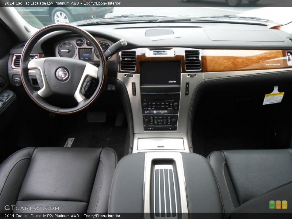 Ebony/Ebony Interior Dashboard for the 2014 Cadillac Escalade ESV Platinum AWD #84957511