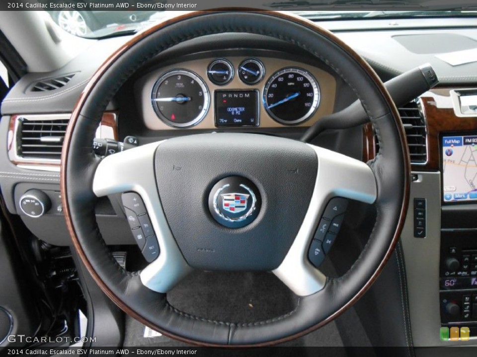Ebony/Ebony Interior Steering Wheel for the 2014 Cadillac Escalade ESV Platinum AWD #84957568