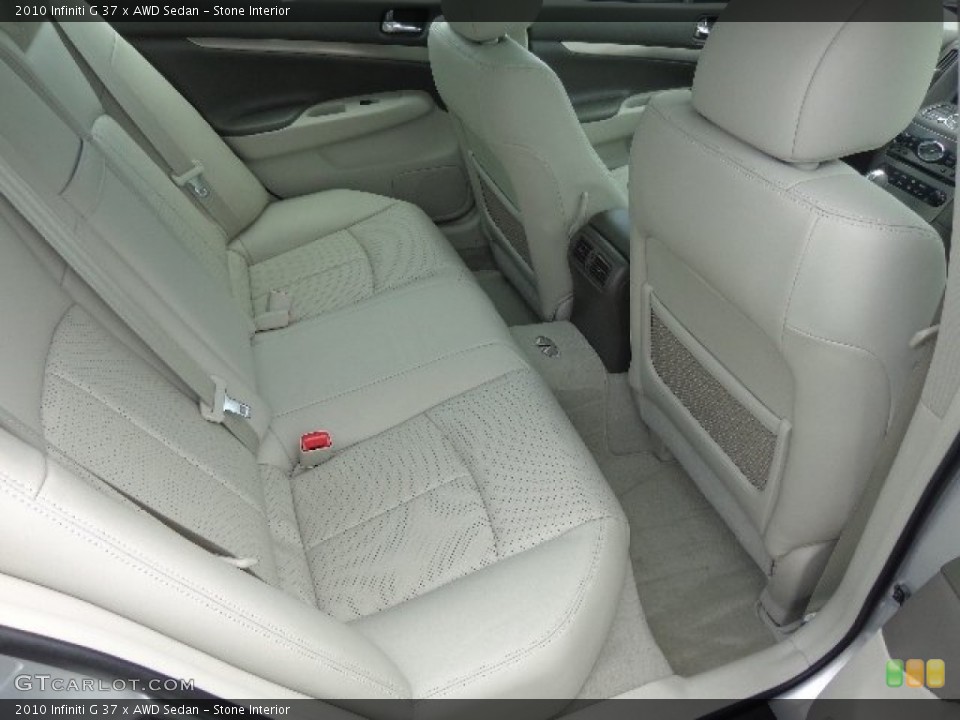 Stone Interior Rear Seat for the 2010 Infiniti G 37 x AWD Sedan #84965651