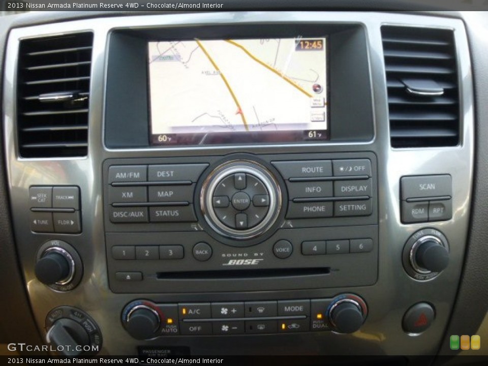 Chocolate/Almond Interior Controls for the 2013 Nissan Armada Platinum Reserve 4WD #84970731