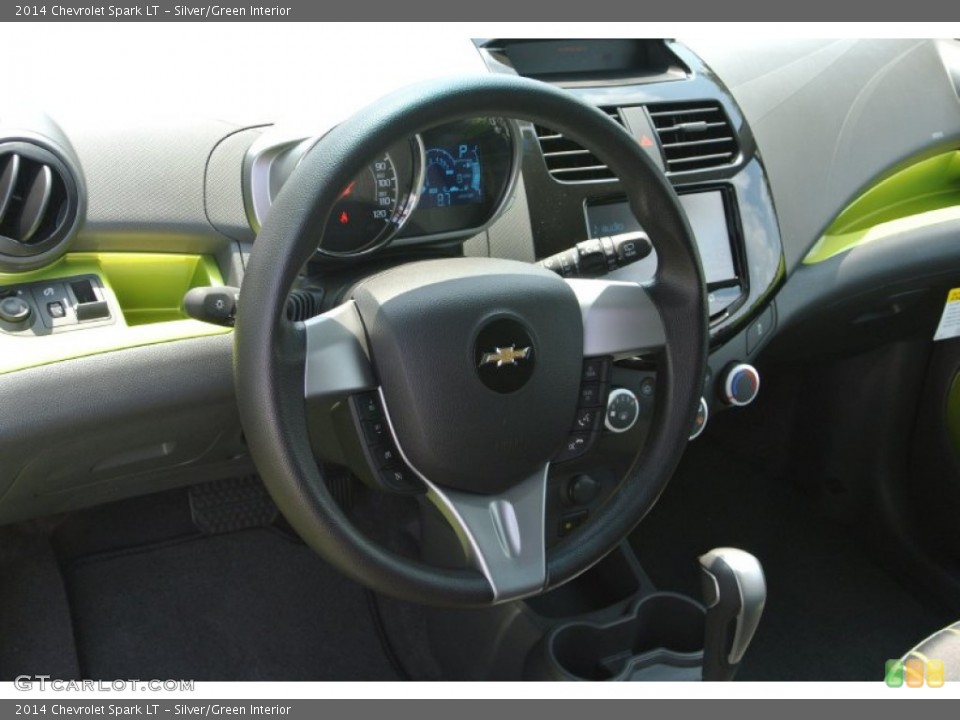 Silver/Green Interior Steering Wheel for the 2014 Chevrolet Spark LT #84978989