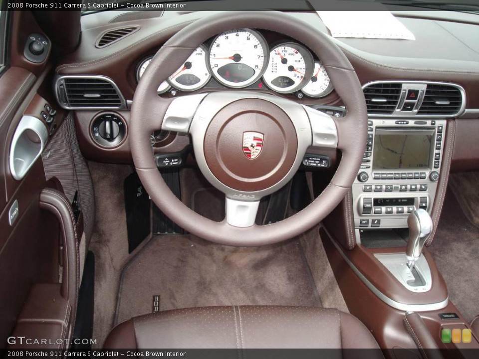Cocoa Brown Interior Dashboard for the 2008 Porsche 911 Carrera S Cabriolet #8498543