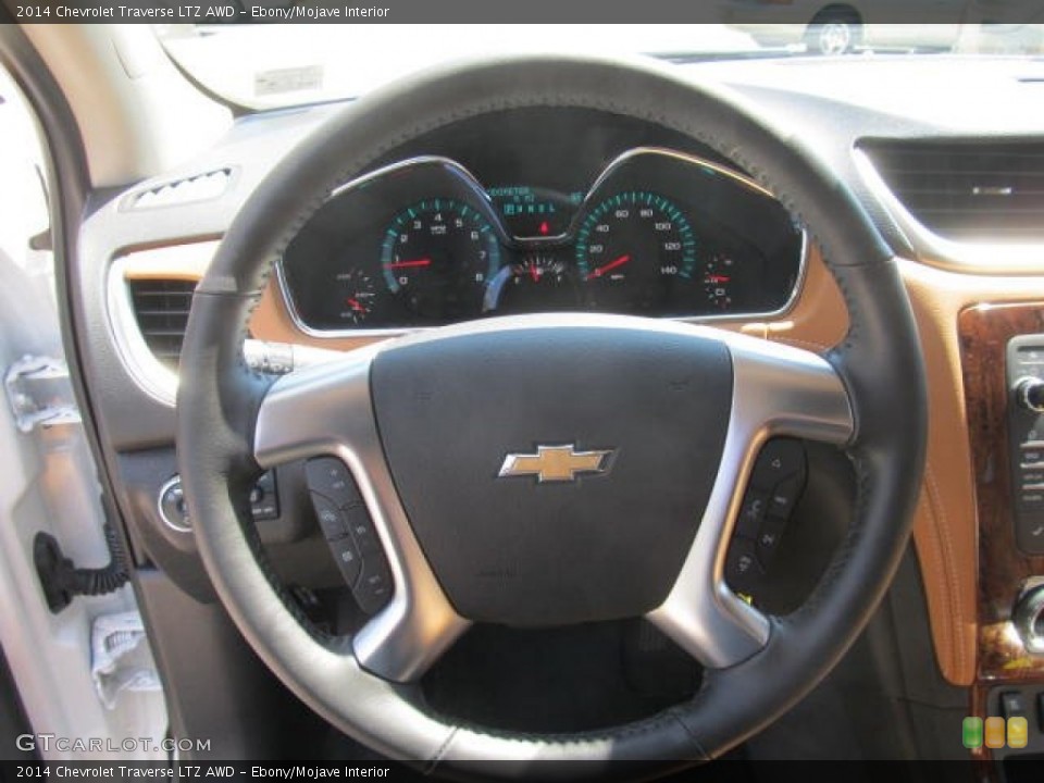 Ebony/Mojave Interior Steering Wheel for the 2014 Chevrolet Traverse LTZ AWD #84985475