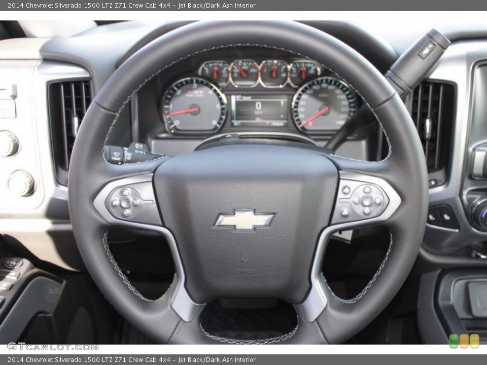 Jet Black/Dark Ash Interior Steering Wheel for the 2014 Chevrolet Silverado 1500 LTZ Z71 Crew Cab 4x4 #84992889