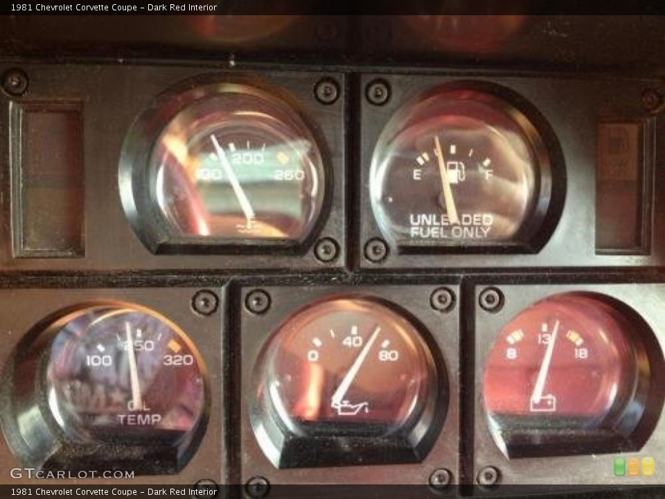 Dark Red Interior Gauges for the 1981 Chevrolet Corvette Coupe #84993155