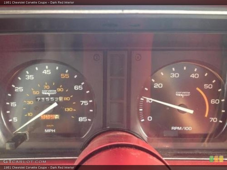 Dark Red Interior Gauges for the 1981 Chevrolet Corvette Coupe #84993176