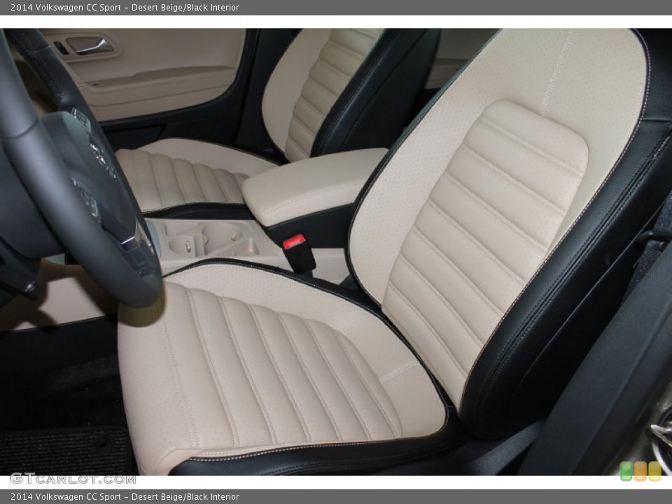 Desert Beige/Black Interior Front Seat for the 2014 Volkswagen CC Sport #84994223