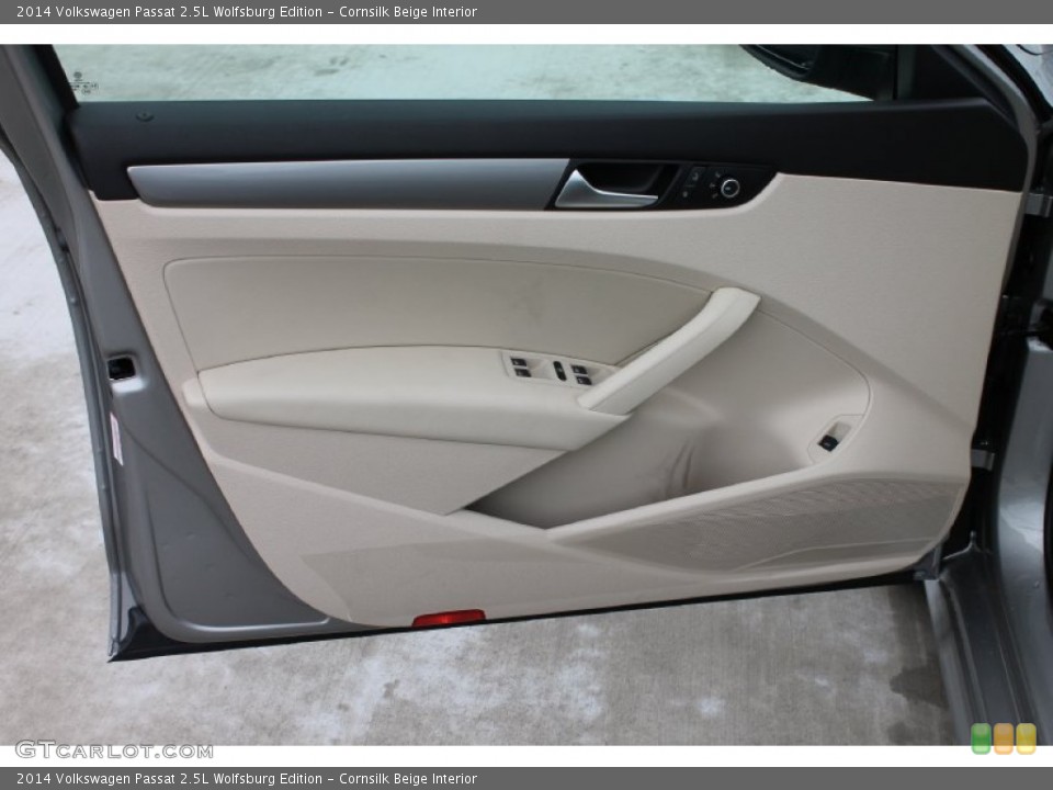 Cornsilk Beige Interior Door Panel for the 2014 Volkswagen Passat 2.5L Wolfsburg Edition #84995718