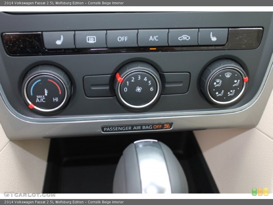 Cornsilk Beige Interior Controls for the 2014 Volkswagen Passat 2.5L Wolfsburg Edition #84995954