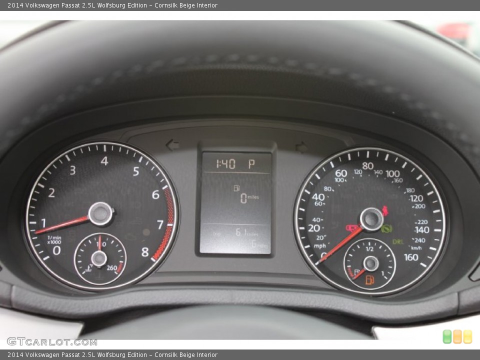 Cornsilk Beige Interior Gauges for the 2014 Volkswagen Passat 2.5L Wolfsburg Edition #84996020