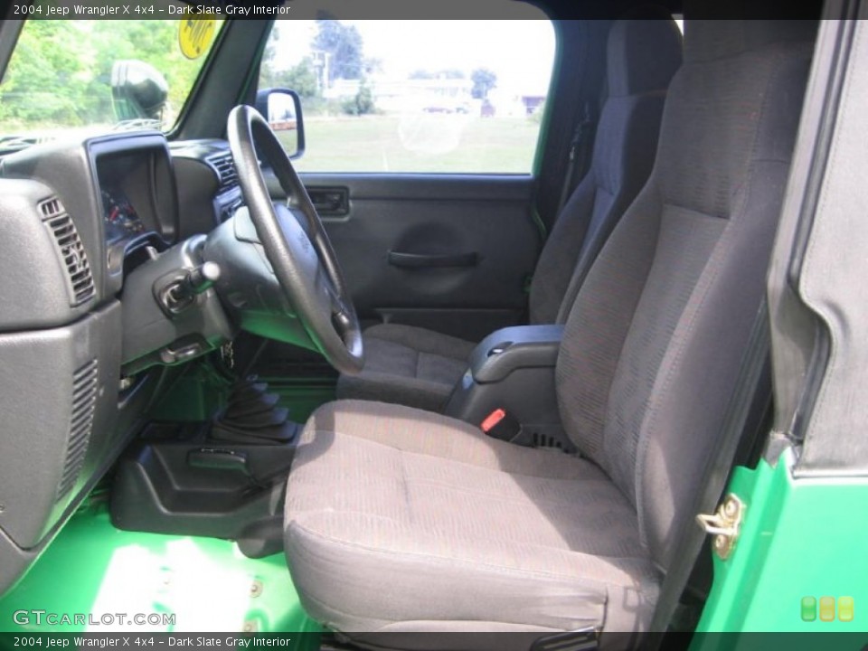 Dark Slate Gray Interior Front Seat for the 2004 Jeep Wrangler X 4x4 #84999398