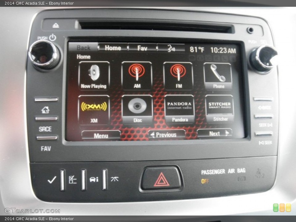 Ebony Interior Controls for the 2014 GMC Acadia SLE #85017464