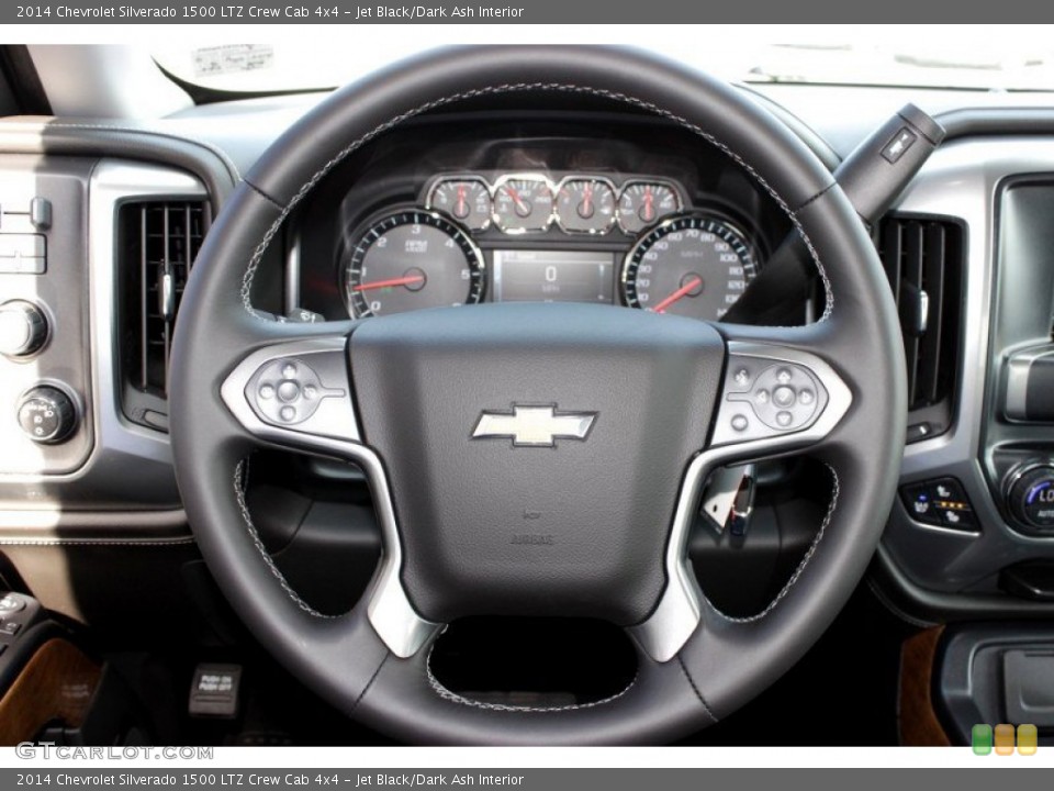 Jet Black/Dark Ash Interior Steering Wheel for the 2014 Chevrolet Silverado 1500 LTZ Crew Cab 4x4 #85018361