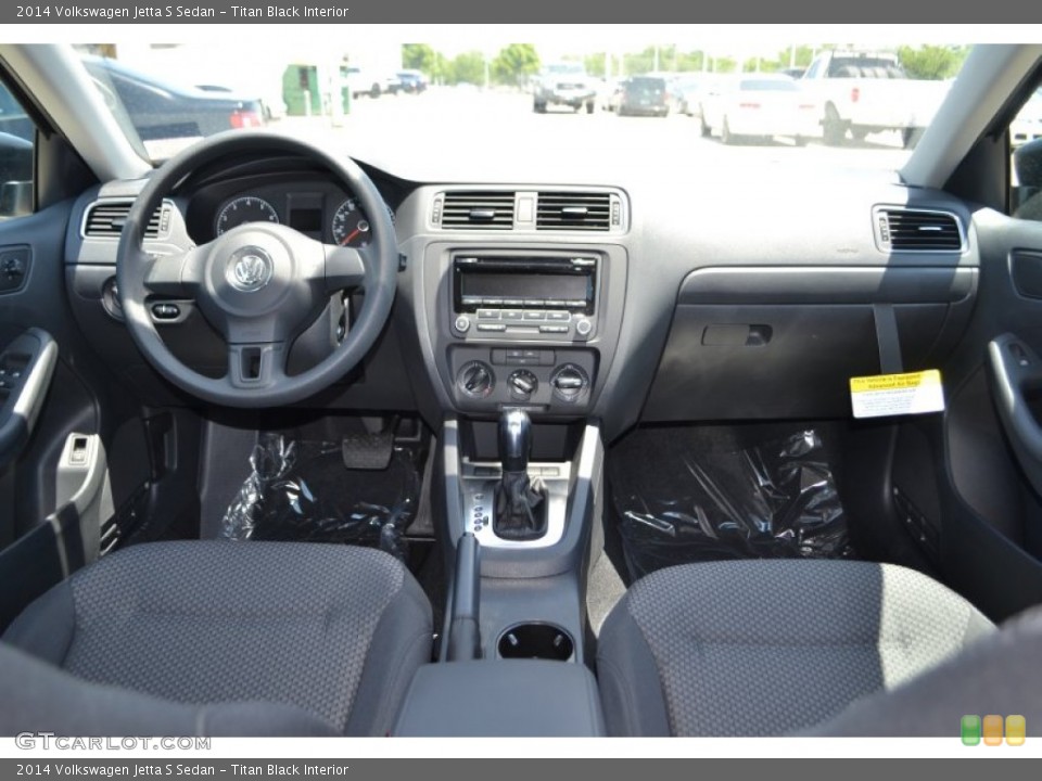 Titan Black Interior Dashboard for the 2014 Volkswagen Jetta S Sedan #85028896