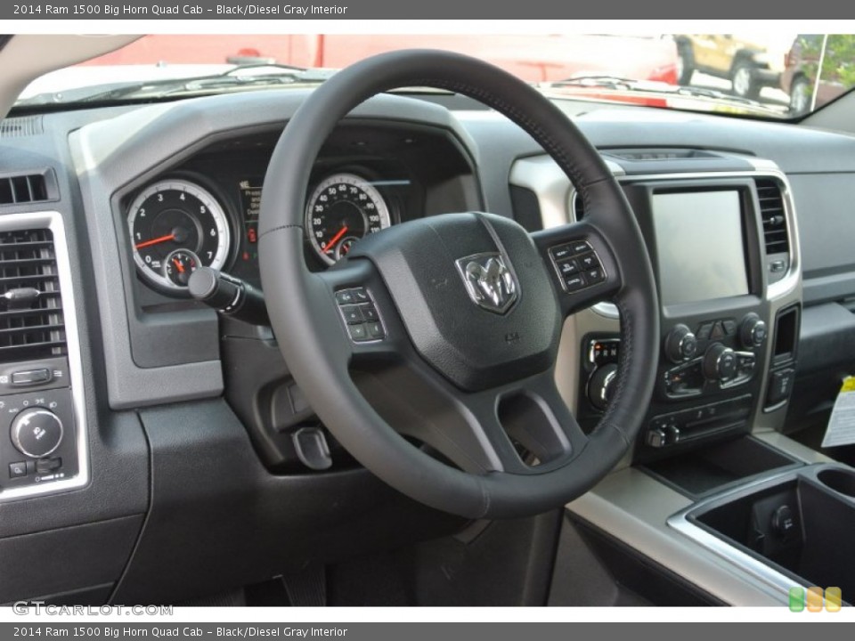 Black/Diesel Gray Interior Steering Wheel for the 2014 Ram 1500 Big Horn Quad Cab #85031354
