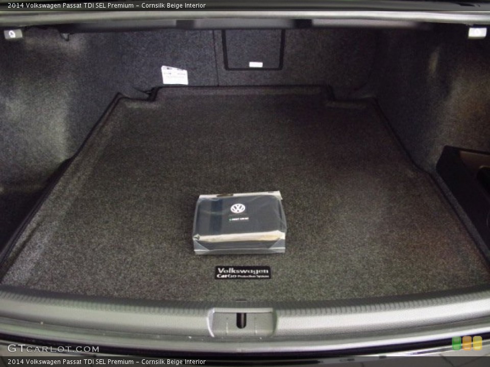 Cornsilk Beige Interior Trunk for the 2014 Volkswagen Passat TDI SEL Premium #85035256