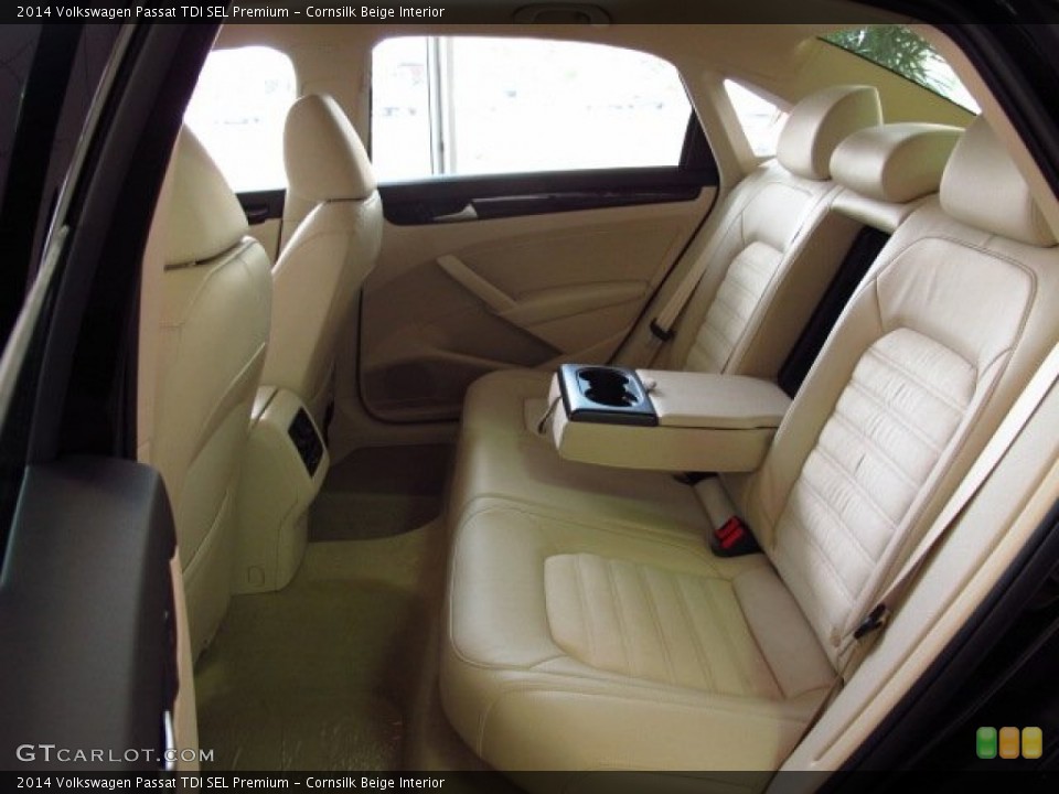 Cornsilk Beige Interior Rear Seat for the 2014 Volkswagen Passat TDI SEL Premium #85035409