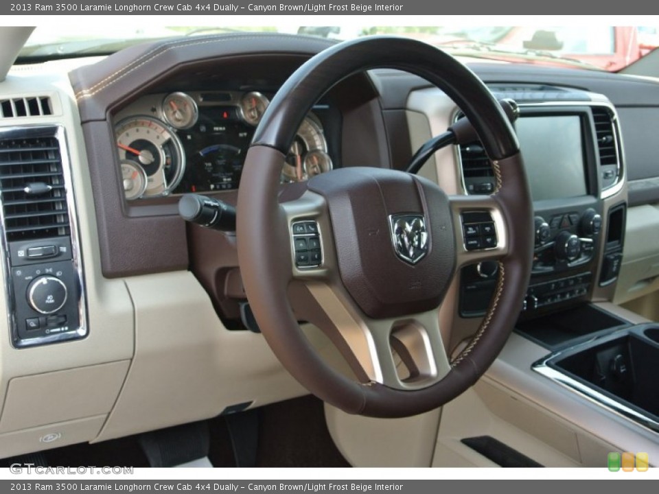 Canyon Brown/Light Frost Beige Interior Steering Wheel for the 2013 Ram 3500 Laramie Longhorn Crew Cab 4x4 Dually #85035481