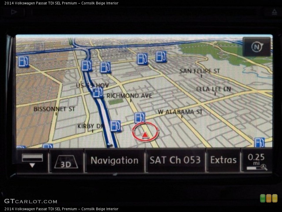 Cornsilk Beige Interior Navigation for the 2014 Volkswagen Passat TDI SEL Premium #85035661