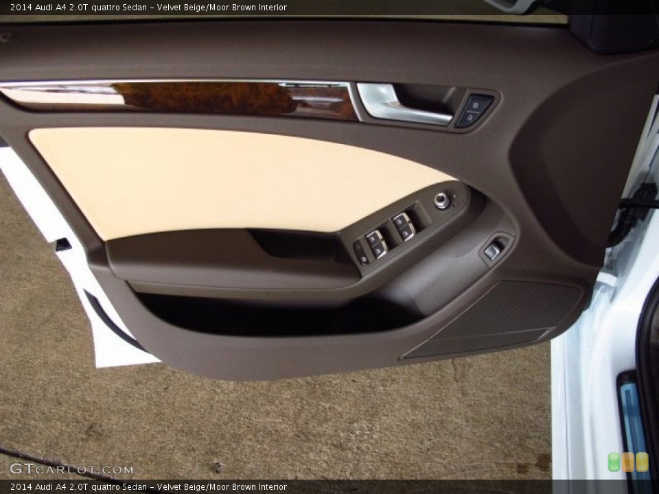 Velvet Beige/Moor Brown Interior Door Panel for the 2014 Audi A4 2.0T quattro Sedan #85036469