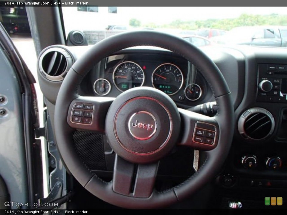 Black Interior Steering Wheel for the 2014 Jeep Wrangler Sport S 4x4 #85037506