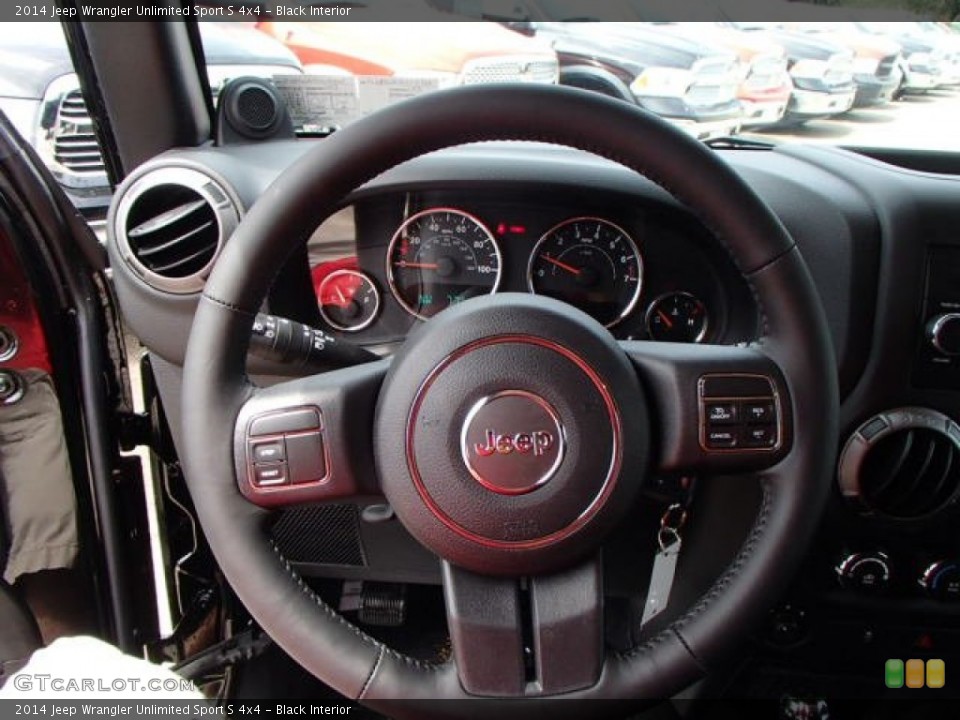 Black Interior Steering Wheel for the 2014 Jeep Wrangler Unlimited Sport S 4x4 #85038415