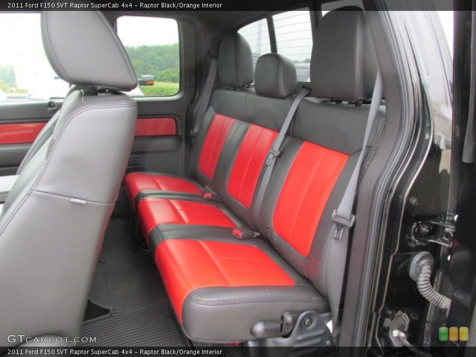 Raptor Black/Orange Interior Rear Seat for the 2011 Ford F150 SVT Raptor SuperCab 4x4 #85039657