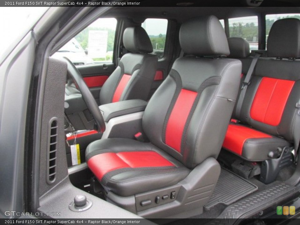 Raptor Black/Orange Interior Front Seat for the 2011 Ford F150 SVT Raptor SuperCab 4x4 #85039672