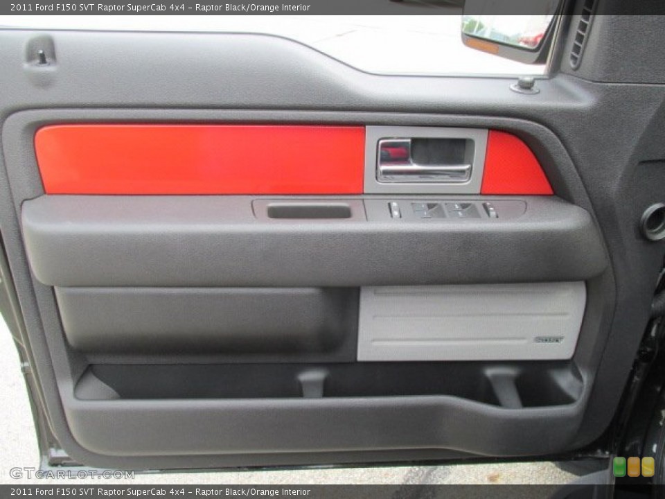 Raptor Black/Orange Interior Door Panel for the 2011 Ford F150 SVT Raptor SuperCab 4x4 #85039717