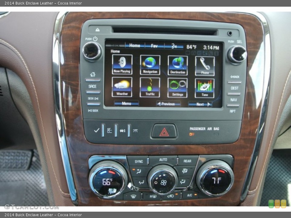 Cocoa Interior Controls for the 2014 Buick Enclave Leather #85041523