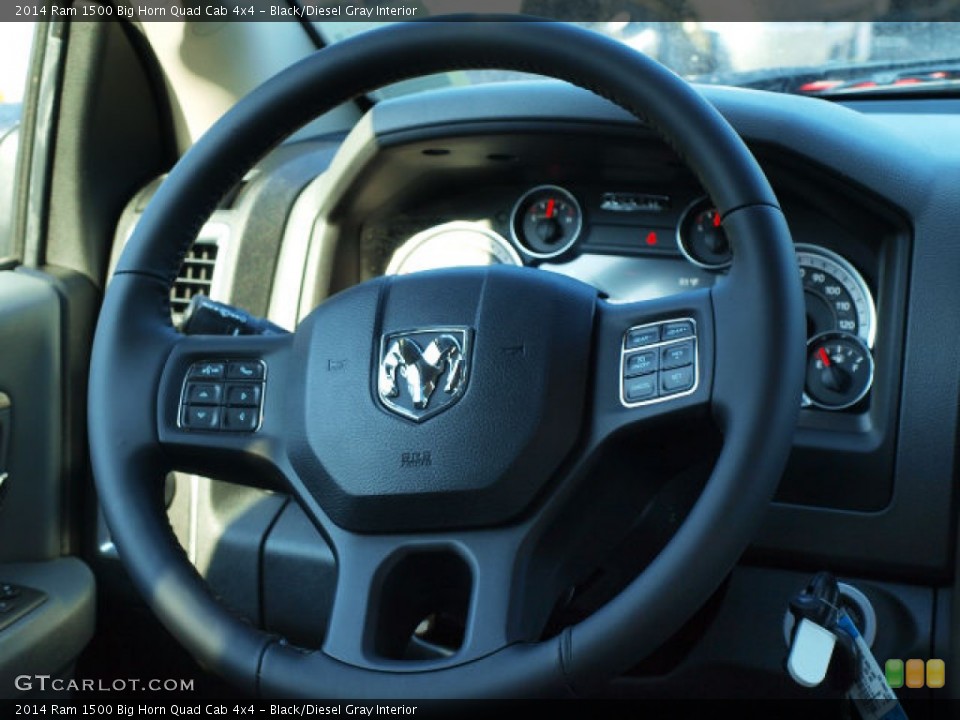 Black/Diesel Gray Interior Steering Wheel for the 2014 Ram 1500 Big Horn Quad Cab 4x4 #85045150